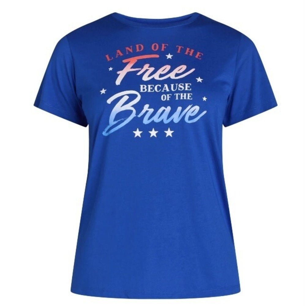 Way to Celebrate Womens Americana Graphic Tee Small 4-6 New with Tags Royal Blue